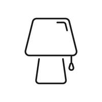 Table Lamp Line Icon. Bedside Lamp With Pull Cord Outline Symbol. Bedroom Lighting. Editable Stroke. Isolated Illustration vector