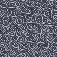 Abstract doodle pattern with swirling spirals and geometric triangles vector