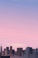 Silhouette skyscraper front view with dramatic sky vertical background graphic illustration have blank space. vector