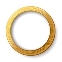 Abstract 3D golden ring oriental pattern style isolated on white background. vector