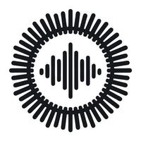 A black and white image of a sound wave vector