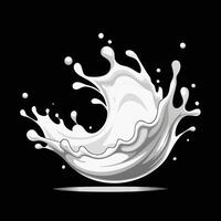 A splash of milk on a black background vector