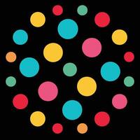 A circle with colorful polka dots on it vector