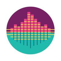 A colorful graphic of a sound wave vector