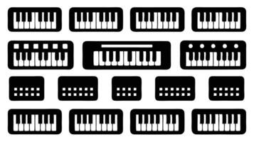A set of black and white piano keys vector
