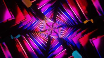 Square shaped rotating blue purple VJ seamless loop. 3d render. video