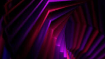 Abstract glowing violet twisted shape. Computer generated abstract geometric 3D render loop animation. Beautiful 3d animation of rotating and screwing geometric figure. video