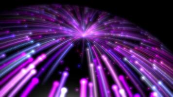 Digital data flow. Sci-fi abstract theme with shiny pink, blue, vivid glow Lines Structure And Particle Flow. video