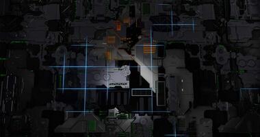 Futuristic sci-fi metal glowing light wall, 3D rendering. Abstract technology background. video