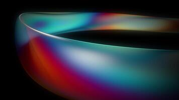 Abstract 3D color circle. Shine ring. Light effect as abstract looped background with light trails, stream of multicolor neon lines in space form rings. video