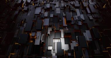 Futuristic sci-fi metal glowing light wall, 3D rendering. Abstract technology background. video