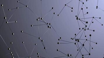 Futuristic metallic molecular structure. chaotic movement of molecules. video