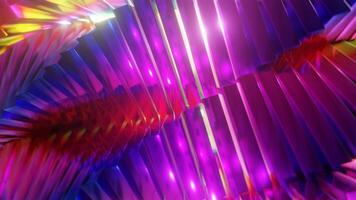 Motion graphic animation, rotating mirror rainbow colored square shapes. VJ loop. 3d render. video
