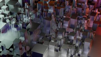 abstrato moderno metal cubos onda animação. desatado ciclo 3d renderizar. video