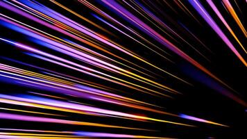abstrato direcional néon linhas geométrico fundo. desatado vj laço. digital rosa, laranja e azul néon tubos esclarecedor. 3d renderizar. video