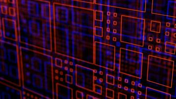Abstract loop digital data Technology neon wall background. video