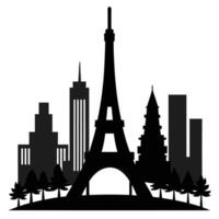 A silhouette of the eiffel tower in paris vector