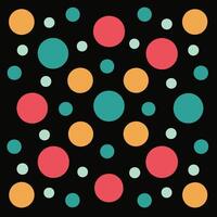 A black background with colorful polka dots vector