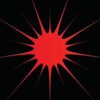 A red sunburst on a black background vector