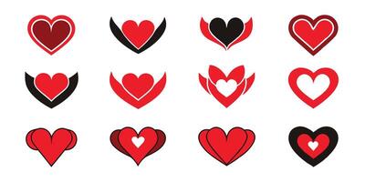 Heart icon set vector