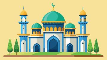 Islamic mosque flat design illustration vector