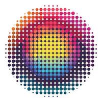 Colorful halftone circle vector