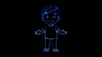 Neon frame effect, Child Handprint Symbolizing children involvement on black background video