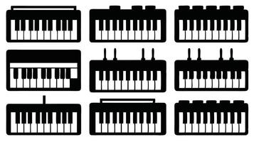 Piano keyboard icons set vector