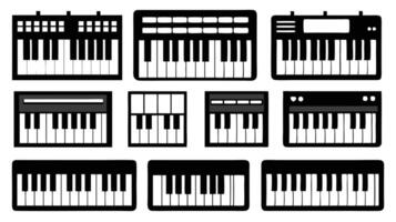 Piano keyboard icon set illustration vector