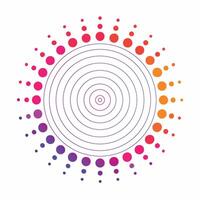A colorful circle with dots on it vector