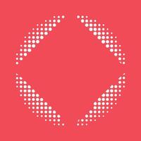 A red background with a white dotted circle vector