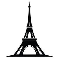 The eiffel tower is shown in black and white vector