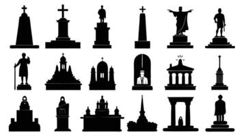 Various monuments and statues vector