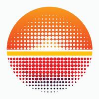 A circle with a dot pattern on it vector