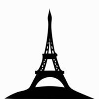 The eiffel tower is shown in black and white vector