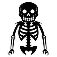 A skeleton is shown in a black and white silhouette vector
