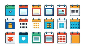 A set of colorful paper notepads and other items vector