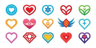 Heart icon set vector