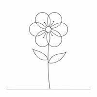 A flower is drawn in a line on a white background vector