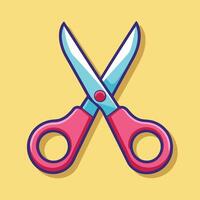 A pair of scissors on a yellow background vector
