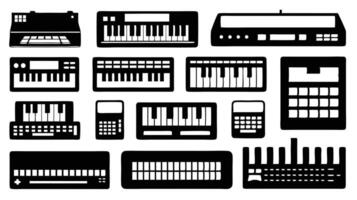 A set of electronic musical instruments and electronic devices vector