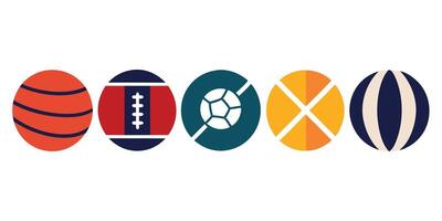 A set of different colored balls with different sports vector