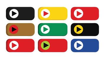Play button icon set vector