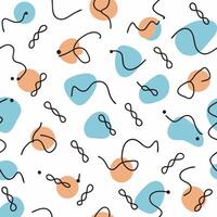 A pattern with various shapes and lines vector