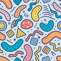 Seamless pattern with colorful shapes and lines vector