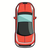 Top view of a red car on a white background vector