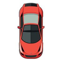 Top view of a red sports car on a white background vector