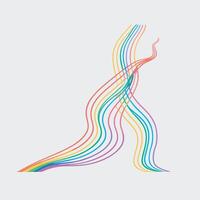 A rainbow colored line drawing of a person vector
