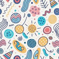 Seamless pattern with colorful objects and shapes vector