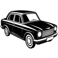 An old car on a white background vector